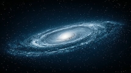 Obraz premium Spiral galaxy against a backdrop of deep space.
