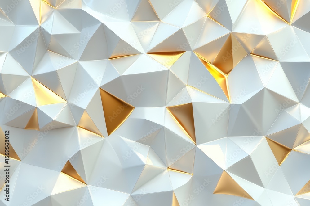 Poster elegant white and gold low poly abstract background for modern design projects, white and gold abstr