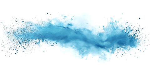 Cold Blue Paint Splash with Soft Edges on Transparent Background