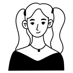 Cute girl icon illustration