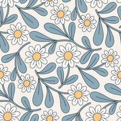 cute hand drawn seamless flower pattern
