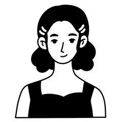 Cute girl icon illustration