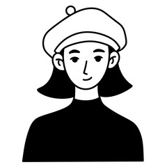 silhouette of a woman with hat