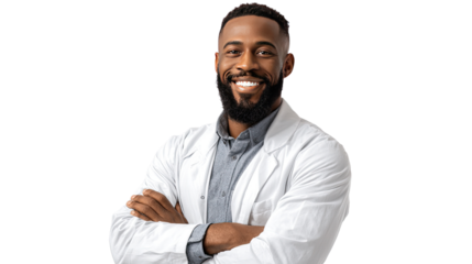 Confident Smile of a Medical Professional: A portrait of a friendly medical professional, with a warm smile and positive energy, embodying the spirit of care and dedication in a medical setting.