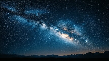 Naklejka premium A breathtaking view of the night sky with the milky way.