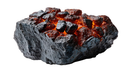 Fiery Hearth: A close-up perspective of glowing coal chunks, a perfect visual for conveying heat and energy.  