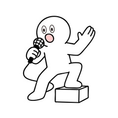 バンドで熱くを歌う棒人間