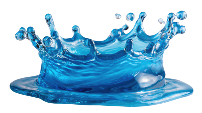 Liquid Crown: A dynamic capture of a crown of water, displaying an exquisite splash of liquid, showcasing the fluid movement and pure nature of water in its finest form.