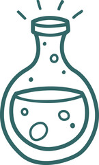 bubling chemistry flask illustration