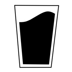 Water glass vector silhouette