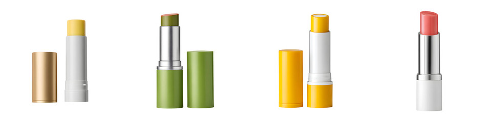 Obraz premium Lip Balm Collection: Watercolor Skincare Essentials, Beauty Products