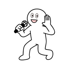 耳に手を当てるボーカル棒人間