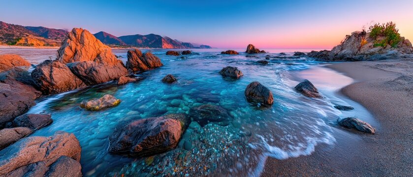 Coastal sunrise panorama