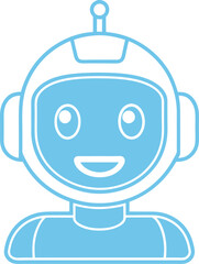 blue robot vector illustration