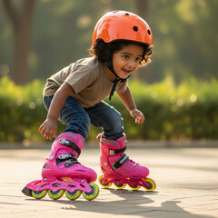 Young kid on rollerblades 