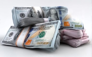 Bundles of US currency