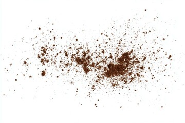 Brown Powder Texture Isolated on White Background
