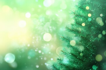 Beautiful defocused view of a Christmas tree creating a joyful winter atmosphere with shining lights, Christmas tree defocused background, happy winter holidays concept