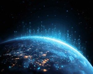 Obraz premium Global Network of Light Illuminated Earth