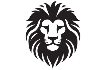 Roaring Lion Silhouette Icon – Bold Animal Symbol of Strength and Power in Vector Art