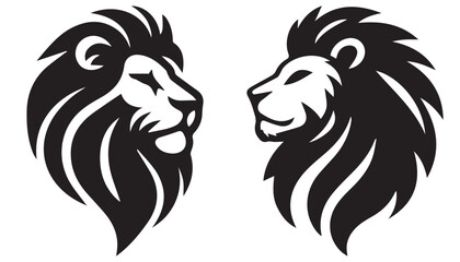 Roaring Lion Silhouette Icon – Bold Animal Symbol of Strength and Power in Vector Art