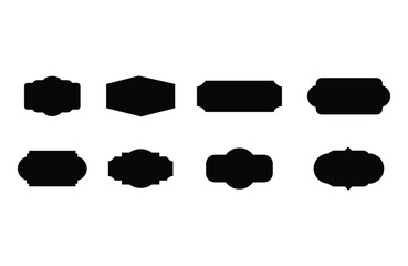 Collection of vintage label frame shape vector on white background 