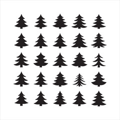 Fototapeta premium Christmas Tree Silhouette Pattern – Festive Tree Clipart Printable