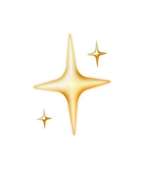Golden stars on transparent background