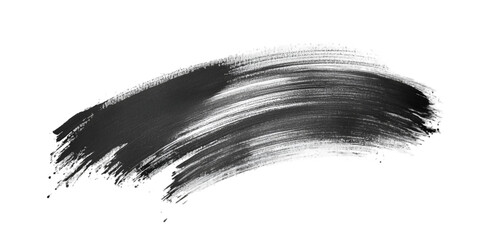 Faded brush stroke with ink bleed isolated on transparent background