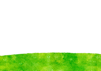 手描き　水彩　野原　草原　イラスト
