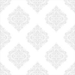 Set of 9 Colorless Damask Vector Patterns for Wallpaper, Curtains, and Tiles