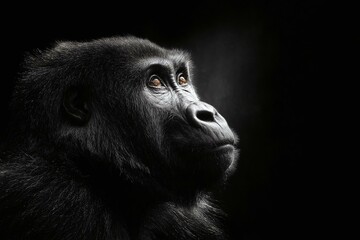 Fototapeta premium Gorilla Portrait in Black and White