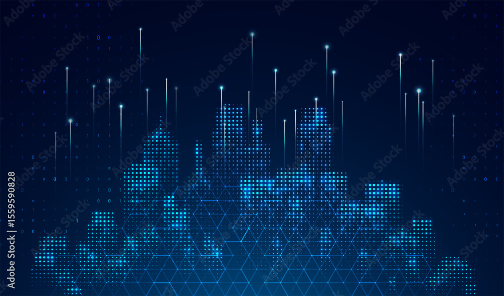 Aufkleber abstract global technology background. futuristic data network representation. digital innovation co