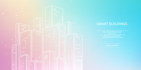 Smart building concept design for city illustration. Graphic concept for your design.