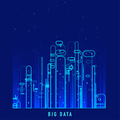 Abstract infographics visualization. Big data code representation. Futuristic network or business analytics. Graphic concept for your design.
