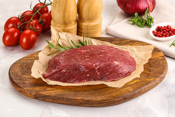 Raw beef meat uncocked steak