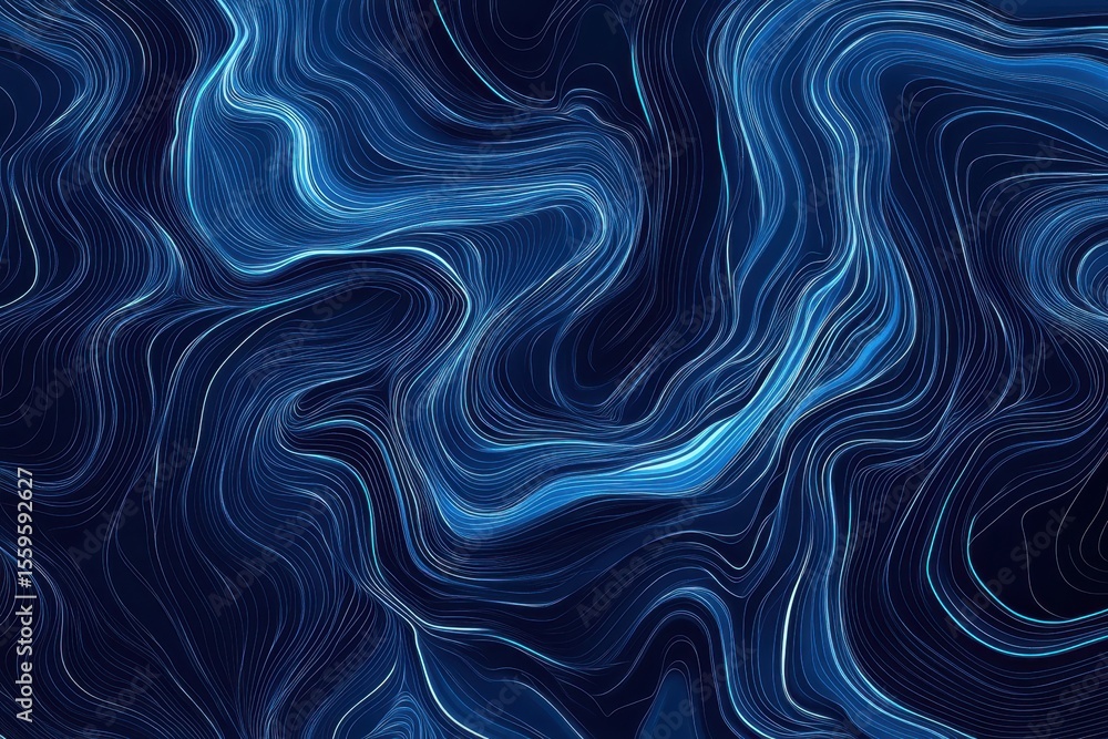 Poster beautiful abstract blue line shape background with flowing curves and textures for creative designs,