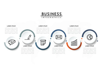 Vector business Presentation Connecting Steps Infographic Template