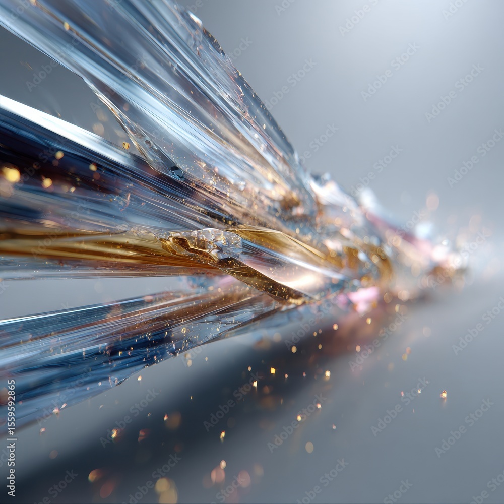 Poster abstract crystalline structure artwork isolated-3d-backgroung-image