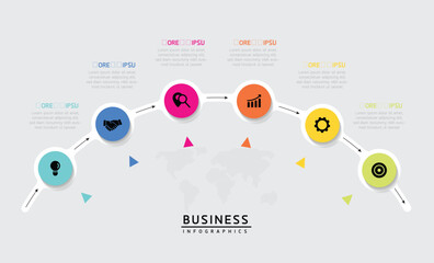 Vector business Presentation Connecting Steps Infographic Template