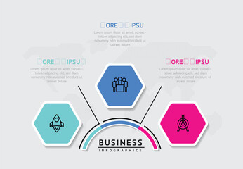 Vector business Presentation Connecting Steps Infographic Template