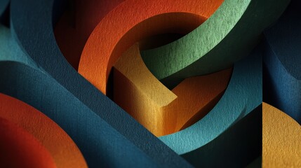 Abstract colorful curved shapes texture isolated-3d-backgroung-image