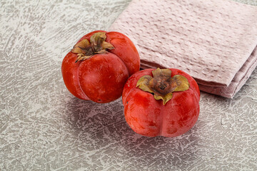 Sweet fresh ripe persimmon fruit