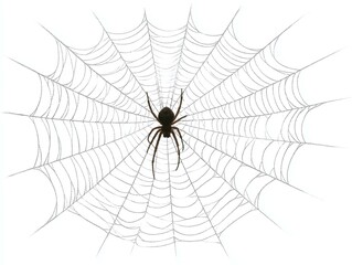 Obraz premium Spiderweb and spider illustration