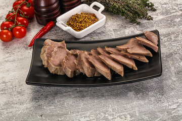 Sliced boiled pork tongue snack