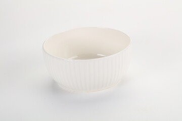 White ceramic empty bowl dishware