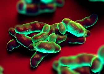 Campylobacter jejuni Bacteria - 3D Medical Illustration