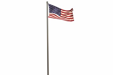 American flag on white background