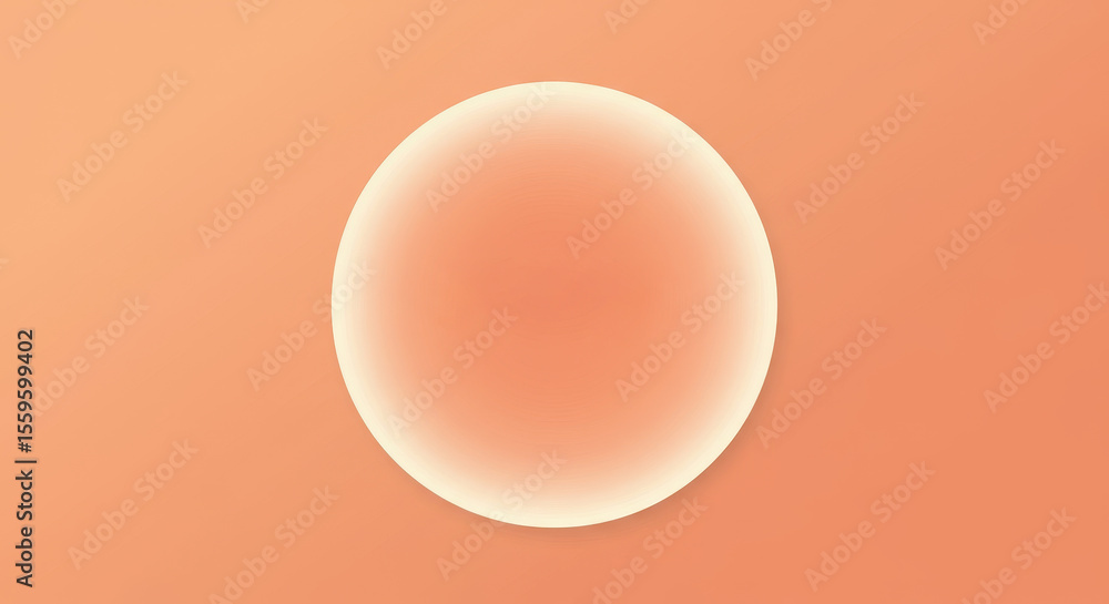 Poster Photo of a soft coral orange gradient background features a white circle with the text abstract background