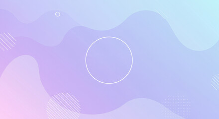 Photo of abstract background with purple and blue gradient waves and geometric shapes